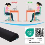 Picture of Ergonomic Foot Rest Cushion with Massage Dots – Foot Stool Under Desk with Washable Cover & Handle for Office, Home, Travel – Footrest for Back, Leg & Knee Pain Relief