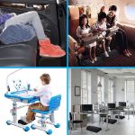 Picture of Ergonomic Foot Rest Cushion with Massage Dots – Foot Stool Under Desk with Washable Cover & Handle for Office, Home, Travel – Footrest for Back, Leg & Knee Pain Relief