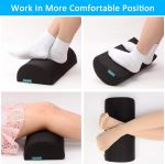 Picture of Ergonomic Foot Rest Cushion with Massage Dots – Foot Stool Under Desk with Washable Cover & Handle for Office, Home, Travel – Footrest for Back, Leg & Knee Pain Relief