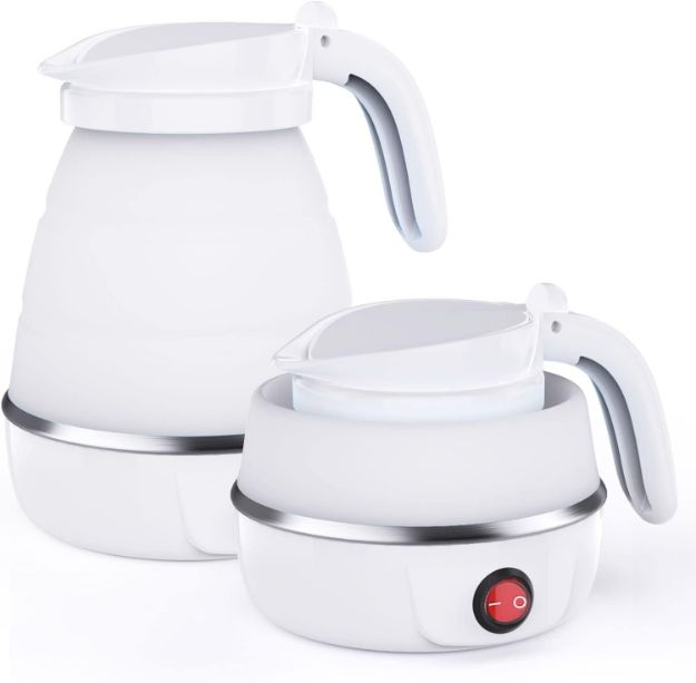 Picture of Foldable Electric Kettle for Travel | Mini Portable Silicone Kettle for Camping, Hiking, Tea & Coffee – 600ml, BPA-Free, Fast Boil