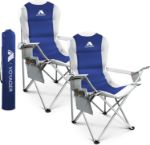 Picture of 2 Pack Foldable Outdoor Camping Chairs – Padded, Lightweight, Waterproof with Cup Holder & Side Pockets, 120kg Capacity – Ideal for Camping, Fishing, Picnic & Travel