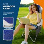 Picture of 2 Pack Foldable Outdoor Camping Chairs – Padded, Lightweight, Waterproof with Cup Holder & Side Pockets, 120kg Capacity – Ideal for Camping, Fishing, Picnic & Travel