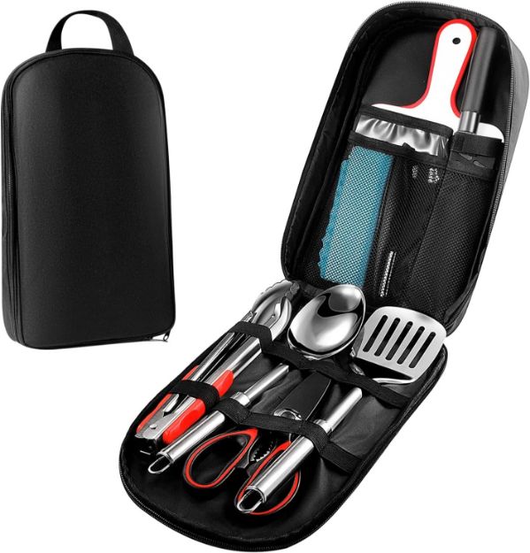 Picture of Camping Cooking Utensils Set – 9-Piece Portable Kitchen Organizer Kit for Outdoor Cooking, Hiking, Travel & Camping