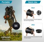Picture of TRIPTIPS Retractable Portable Foldable Height Adjustable Travel Toilet – XL Size, Black, Ideal for Car Camping, Hiking, and Travel