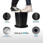 Picture of TRIPTIPS Retractable Portable Foldable Height Adjustable Travel Toilet – XL Size, Black, Ideal for Car Camping, Hiking, and Travel