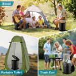 Picture of TRIPTIPS Retractable Portable Foldable Height Adjustable Travel Toilet – XL Size, Black, Ideal for Car Camping, Hiking, and Travel