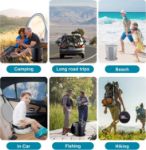 Picture of TRIPTIPS Retractable Portable Foldable Height Adjustable Travel Toilet – XL Size, Black, Ideal for Car Camping, Hiking, and Travel
