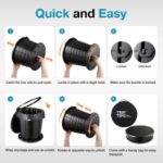 Picture of TRIPTIPS Retractable Portable Foldable Height Adjustable Travel Toilet – XL Size, Black, Ideal for Car Camping, Hiking, and Travel
