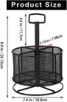 Picture of 360° Rotating Mesh Desk Organizer – 4-Compartment Metal Pen Holder for Office & Home Use