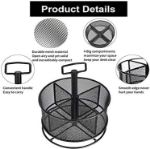 Picture of 360° Rotating Mesh Desk Organizer – 4-Compartment Metal Pen Holder for Office & Home Use