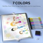 Picture of A3 Dry Erase Mini Whiteboard with Stand - Double-Sided Magnetic Portable Whiteboard for Kids, Students, Office (40x30cm, 8 Pens, Eraser, Magnets)