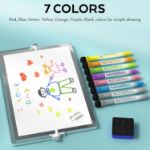 Picture of A3 Dry Erase Mini Whiteboard with Stand - Double-Sided Magnetic Portable Whiteboard for Kids, Students, Office (40x30cm, 8 Pens, Eraser, Magnets)