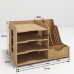 Picture of PUNCIA 4-Tier Wooden Desk Organizer – A4 Paper Sorter, Document & Mail Rack, Office Stationery Holder