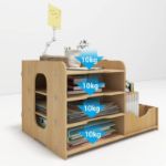 Picture of PUNCIA 4-Tier Wooden Desk Organizer – A4 Paper Sorter, Document & Mail Rack, Office Stationery Holder