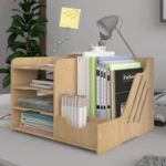 Picture of PUNCIA 4-Tier Wooden Desk Organizer – A4 Paper Sorter, Document & Mail Rack, Office Stationery Holder