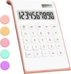 Picture of Rose Gold Calculator – Dual Power 10-Digit Solar Desktop Calculator for Office, School & Home | Pink Office Supplies with Large LCD Display