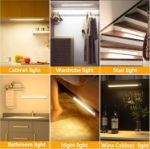 Picture of Rechargeable Under Cabinet Kitchen Lights – 3 Color Dimmable 52 LED Motion Sensor, USB-C, 31cm (2 Pack)