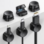Picture of Lamicall [6 Pack] Spring Cable Holder Clips – No-Residue Adhesive Wire Organizer for Desk, Car, Office, Home – Universal 8mm Cord Cable Management for USB, HDMI, Charger – Black