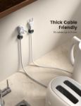 Picture of Lamicall [6 Pack] Spring Cable Holder Clips – No-Residue Adhesive Wire Organizer for Desk, Car, Office, Home – Universal 8mm Cord Cable Management for USB, HDMI, Charger – Black